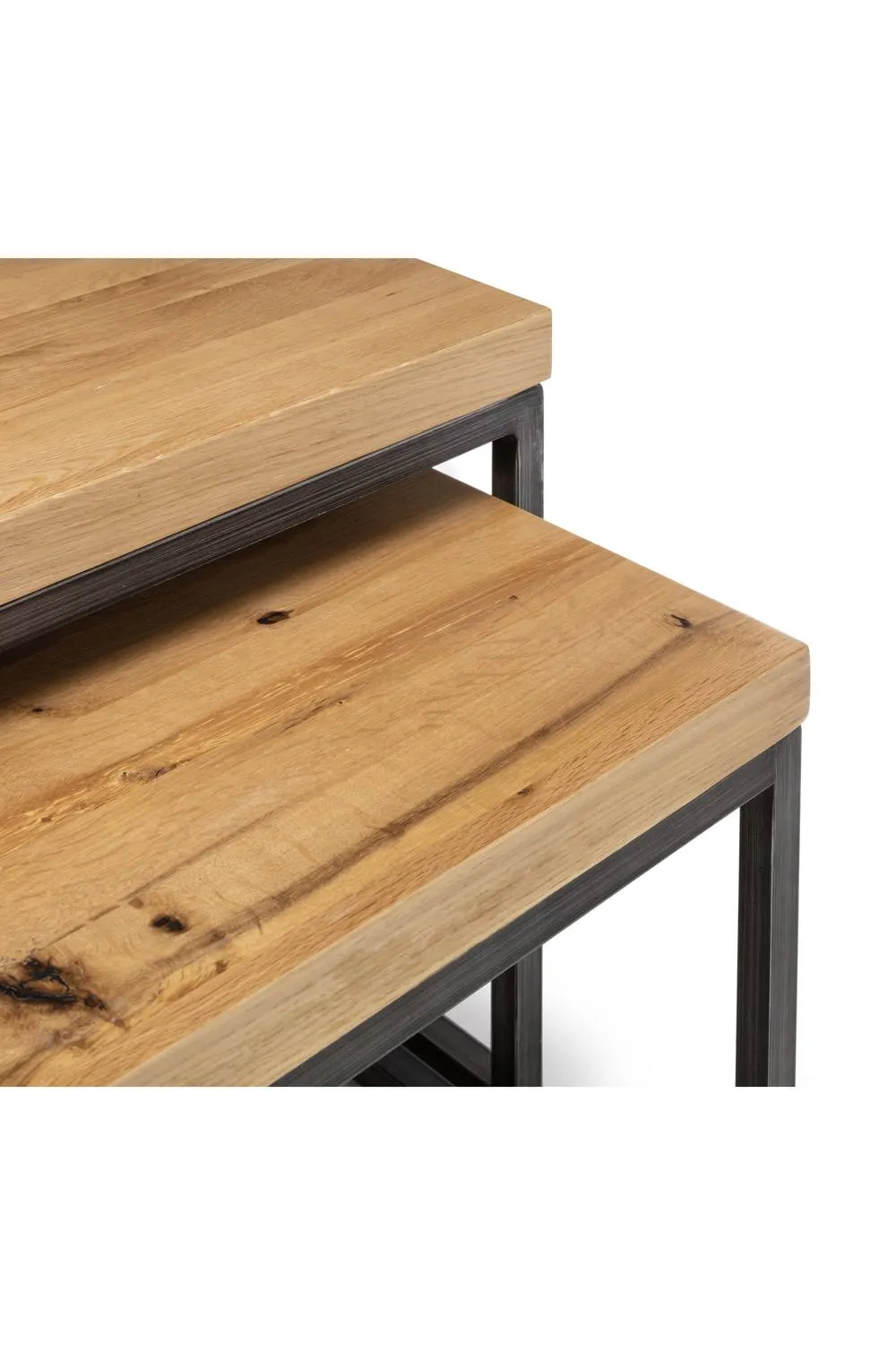 Julian Bowen Brooklyn Rectangular Coffee Table with 2 Nesting Tables in Light Oak 6