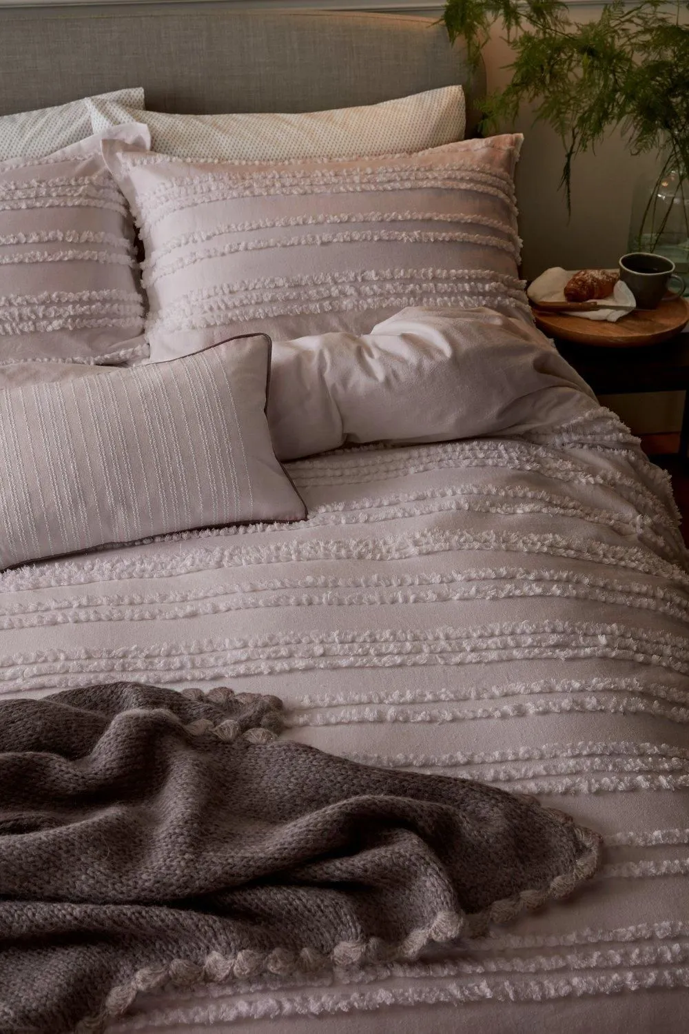 Murmur 'Dottie' Cotton Duvet Cover in Pale Lilac 2