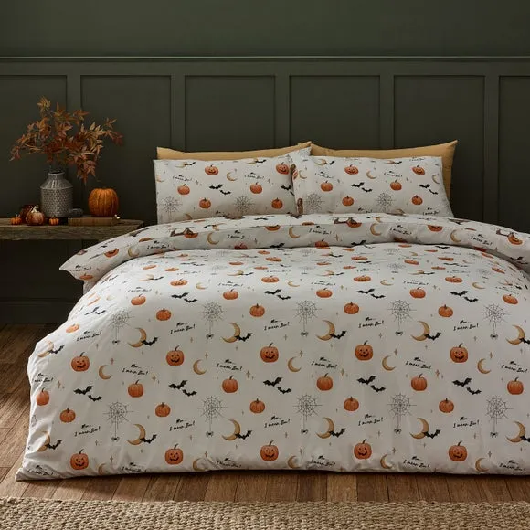 Catherine Lansfield Halloween Highland Cow Polycotton Duvet Cover & Pillowcase Set 3
