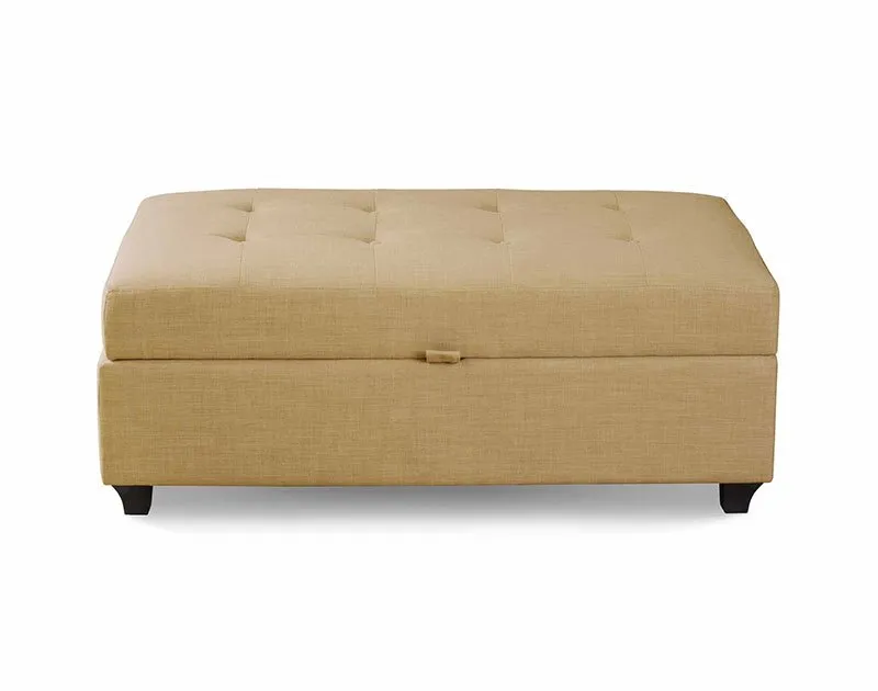 Leon Upholstered Ottoman - Latte