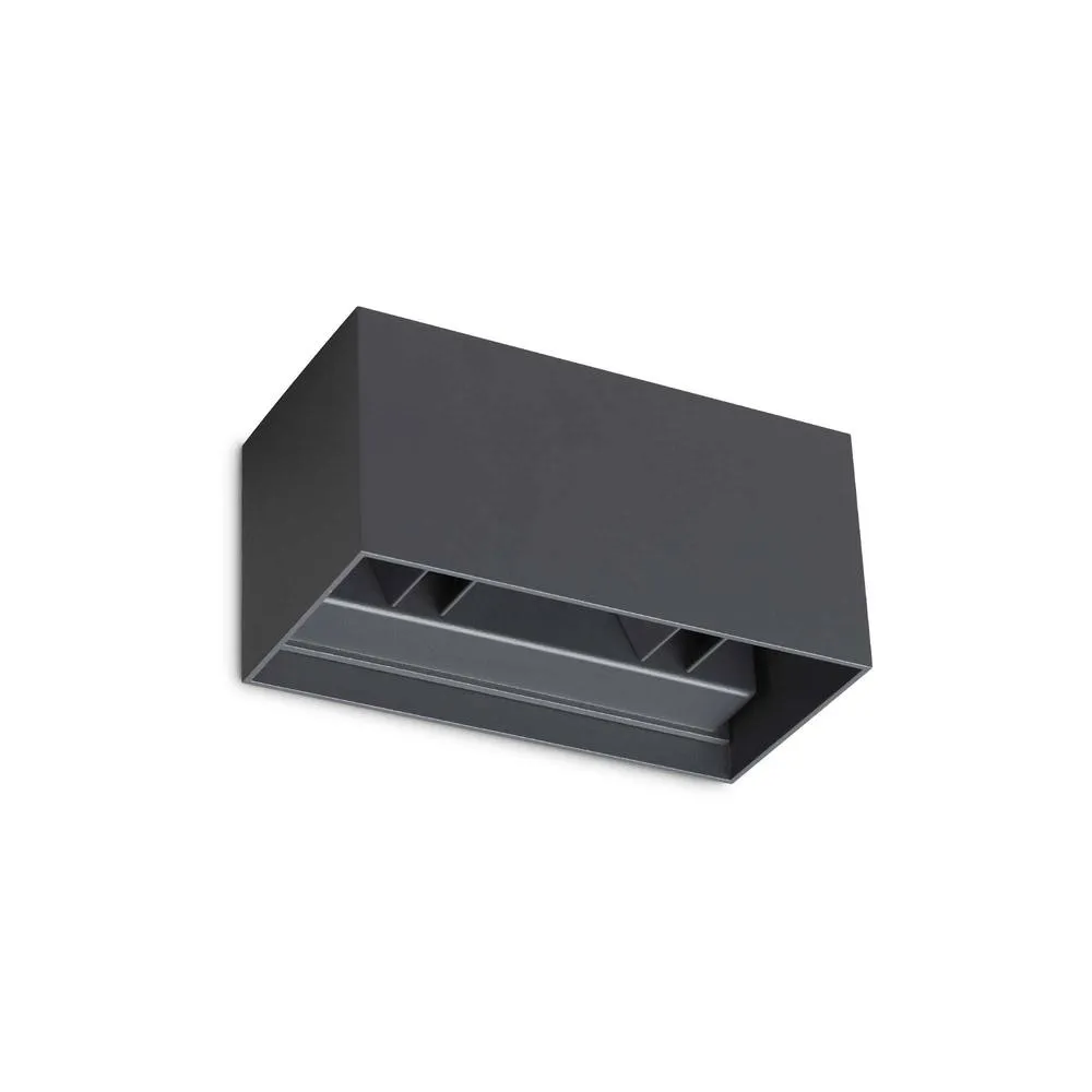 Netlighting Atom 4 Light Outdoor Up Down Wall Lamp Anthracite 2100Lm 3000K IP54 in Black