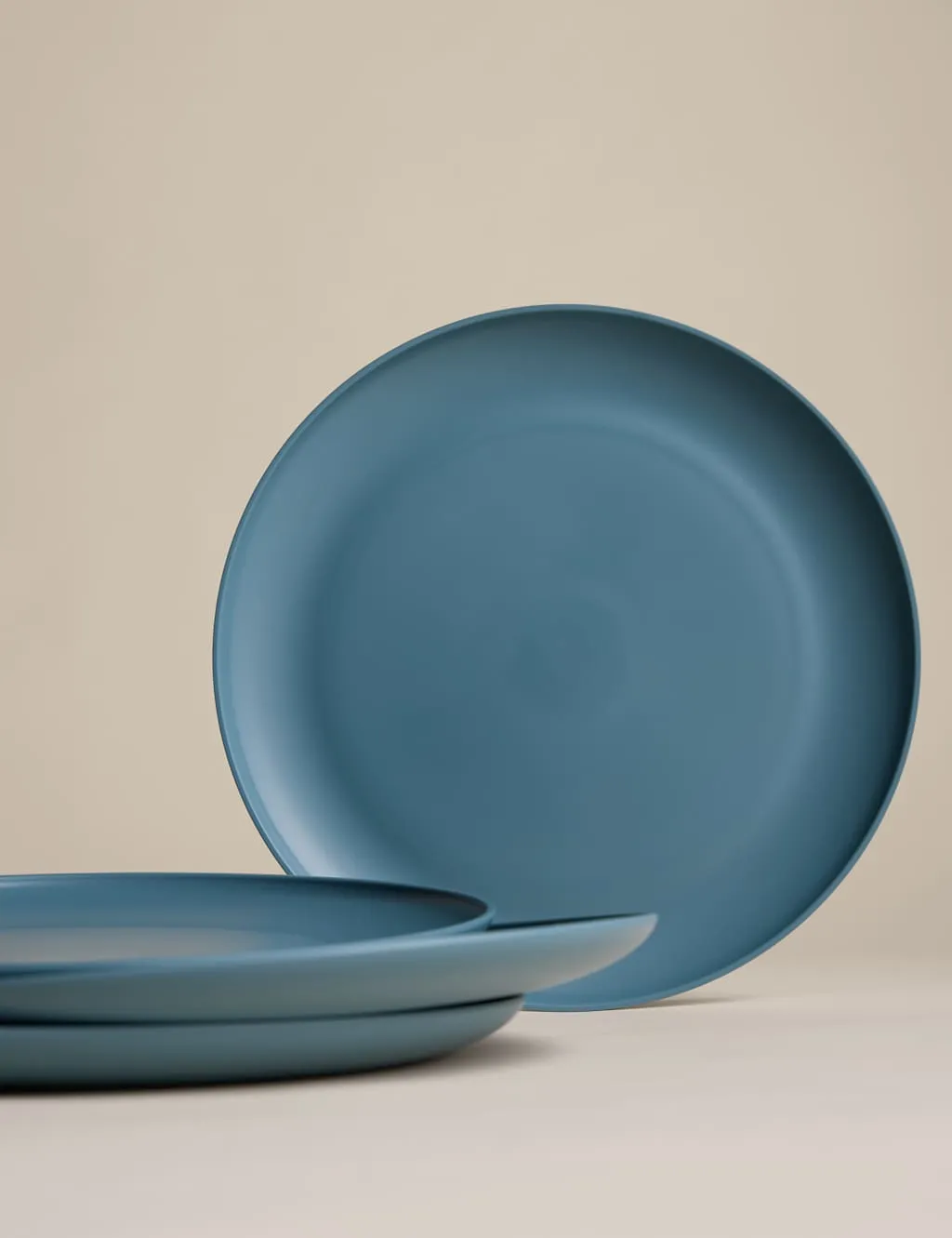 M&S Set of 4 Picnic Dinner Plates Blue