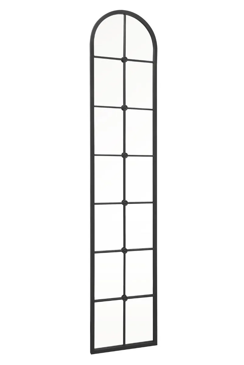 MirrorOutlet Black Framed Arched Leaner Garden Wall Mirror 75" X 16" (190 X 40CM) 4