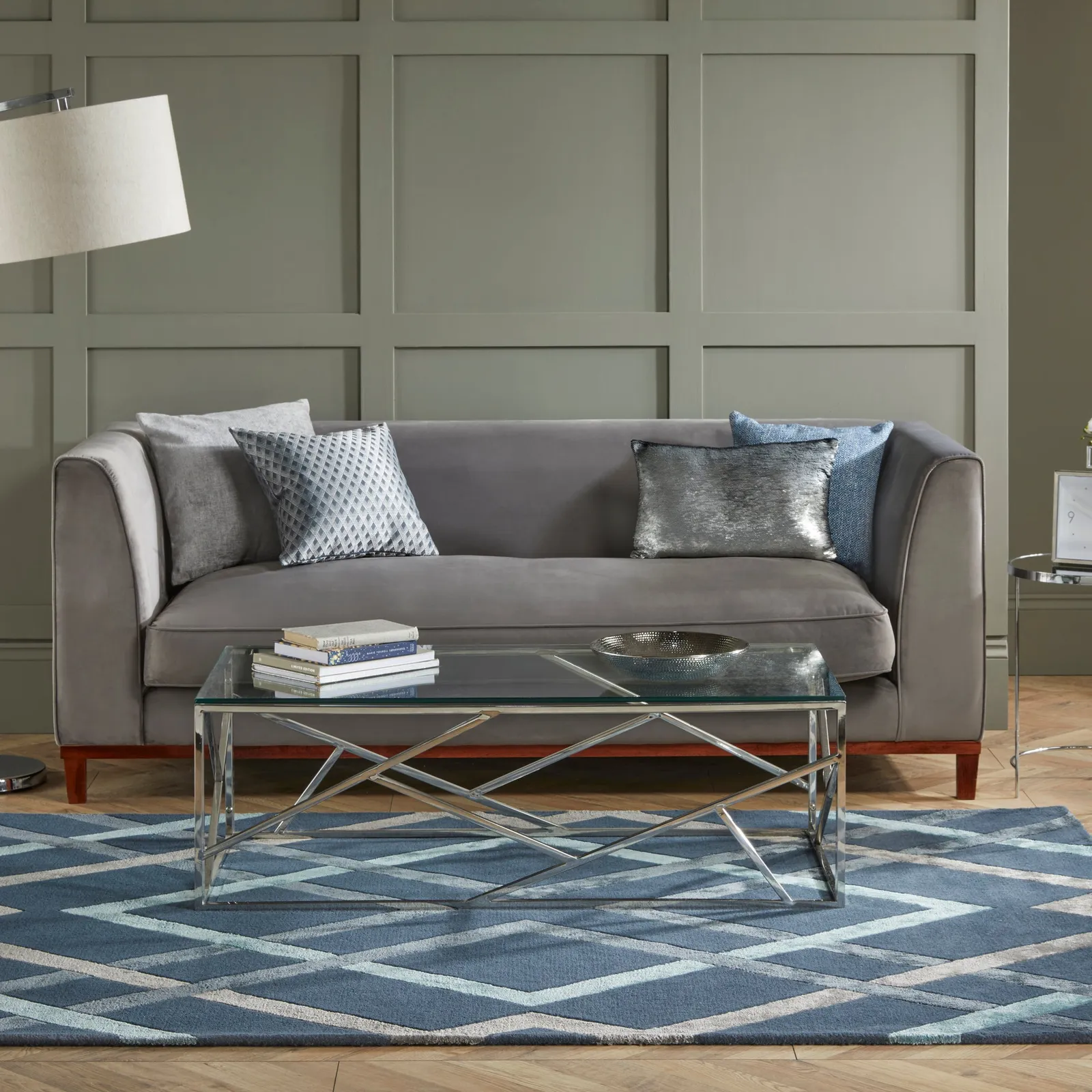 Trellis Rug Blue