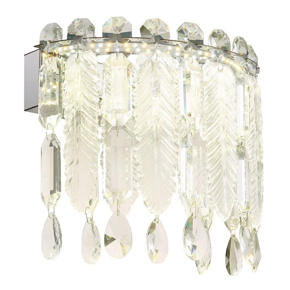 Netlighting Klunka Wall Lamp Chrome K5 Crystals LED 27006000K Touch Dimmer in Grey