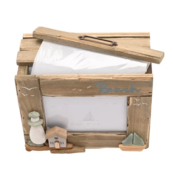 Love Life By The Sea Driftwood & Sea Glass Photo Box 5