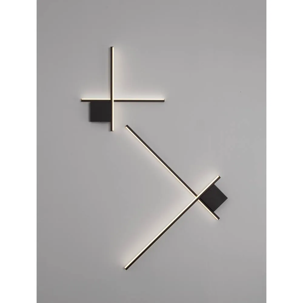Netlighting Cross Wall Lamp Sandy Black Triac Dimmable LED 15W 880lm 2700K 6