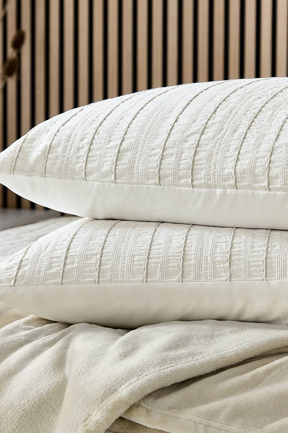 Helena Springfield 'Waffle Stripe' Duvet Cover Set in Cream 5