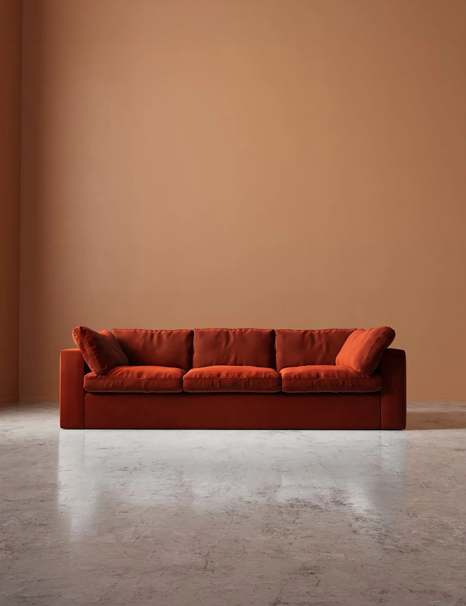Swoon Crushed Velvet 3 Seater Sofa Red