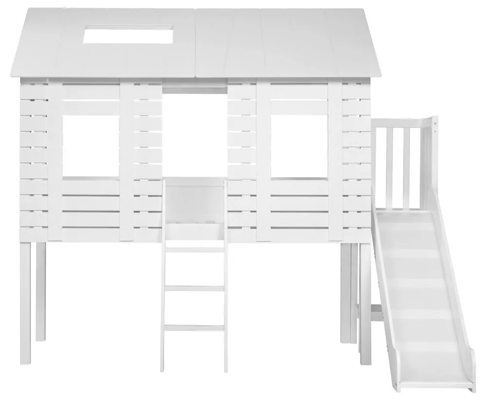 Nöa and Nani Christopher Treehouse Midsleeper Bed with Slide in White 6