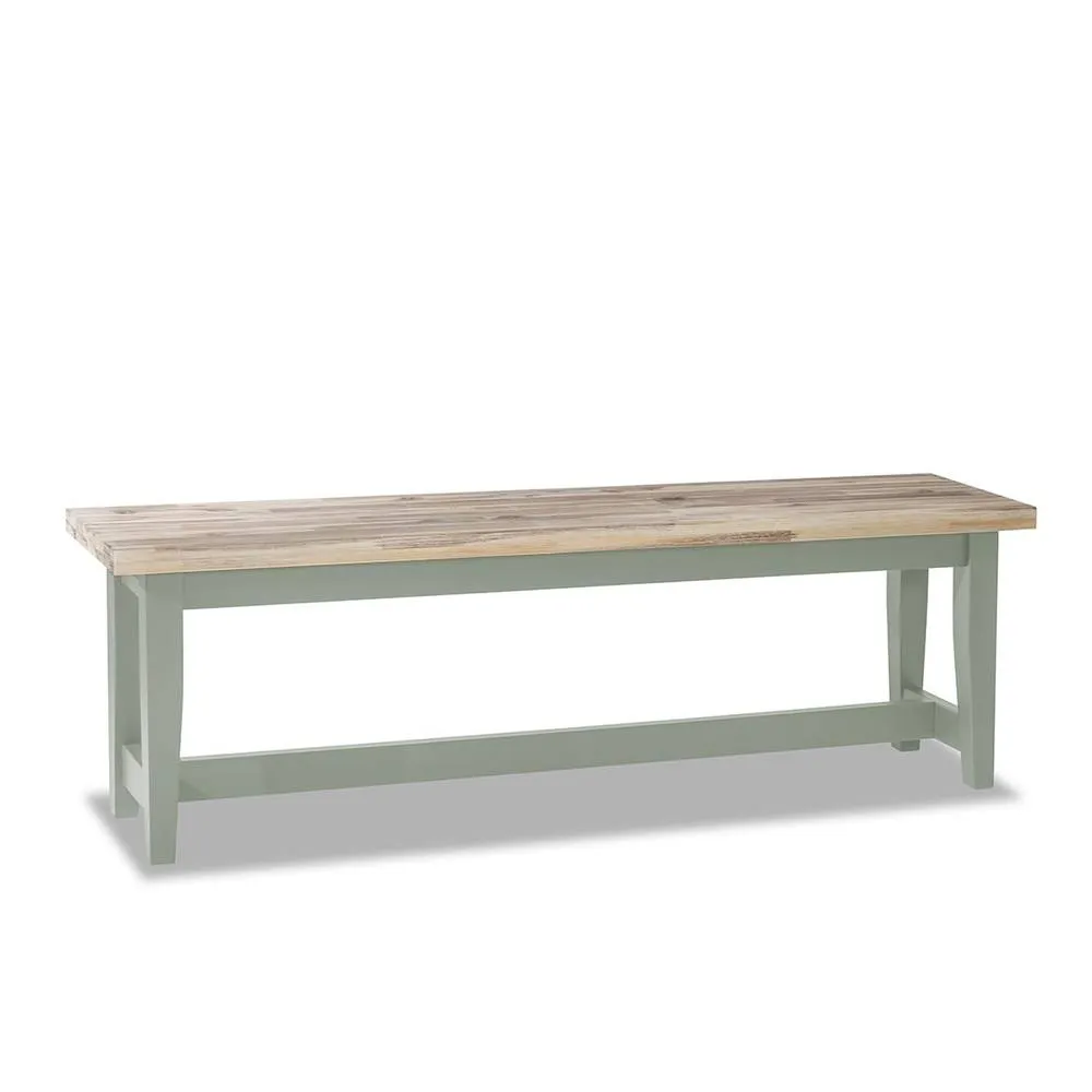 Statement Furniture Florence Solid Acacia Hardwood Dining Bench 140cm in Light Green 2