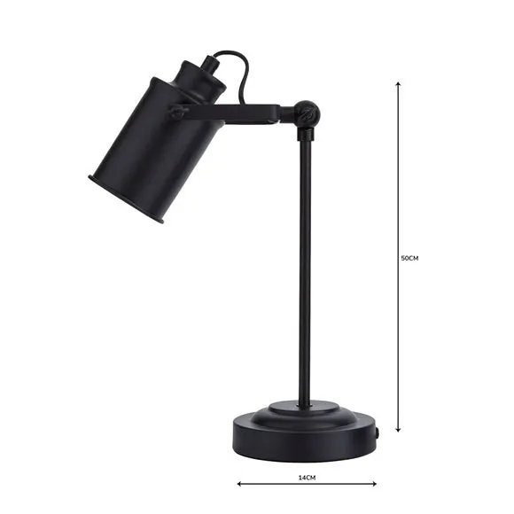 Healy Black Industrial Table Lamp 5