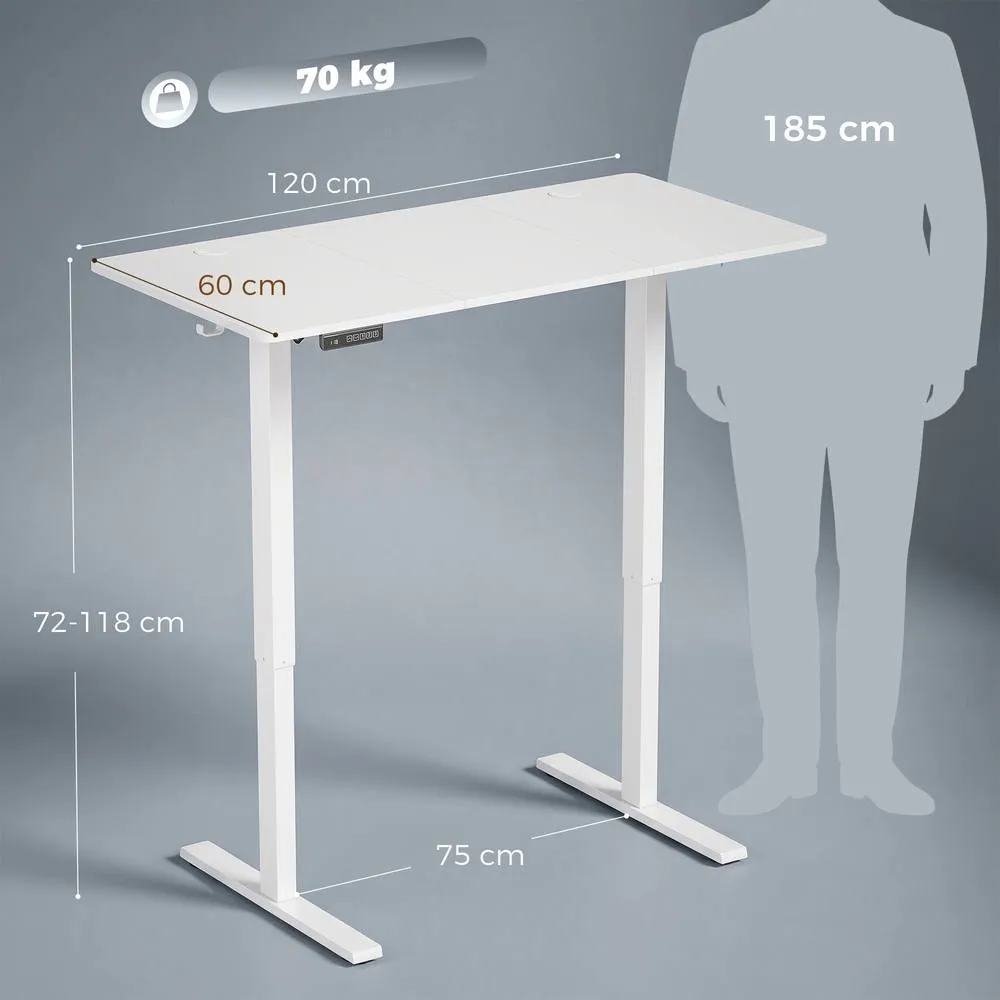 HOMCOM Standing Desk Memory Control Adjustable in White 3