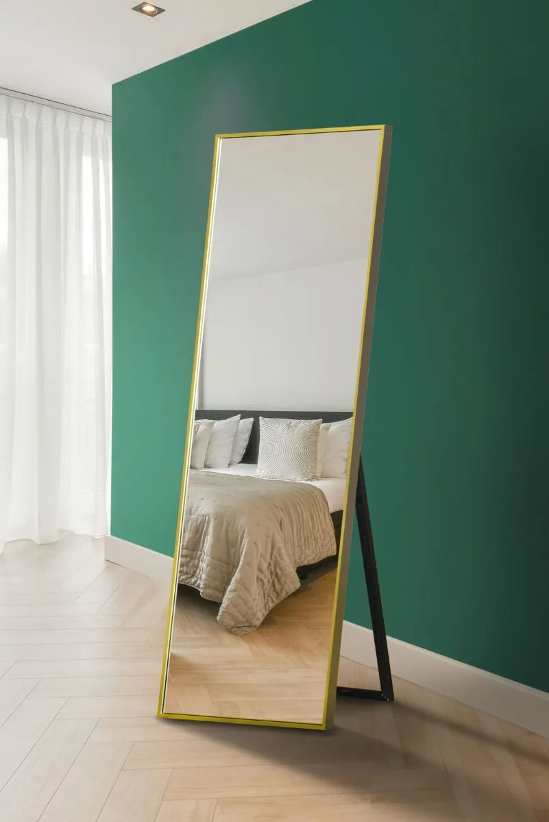 MirrorOutlet Gold Aluminium Edged Wall Mirror 67" X 23" (170CM X 58CM) 2