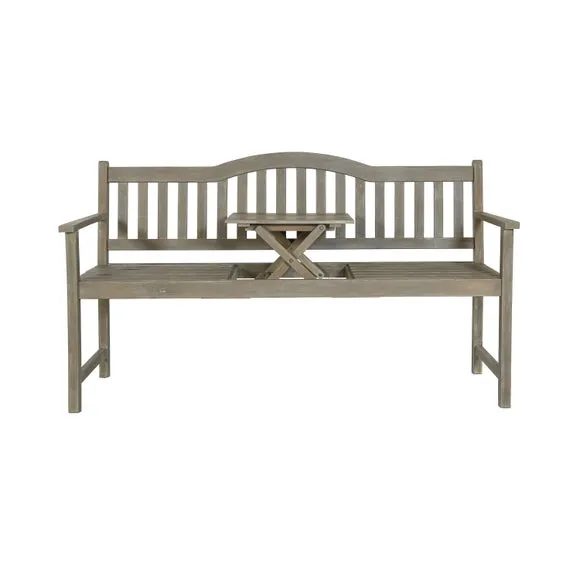Richmond Acacia Wood Bench with Pop Up Table 3