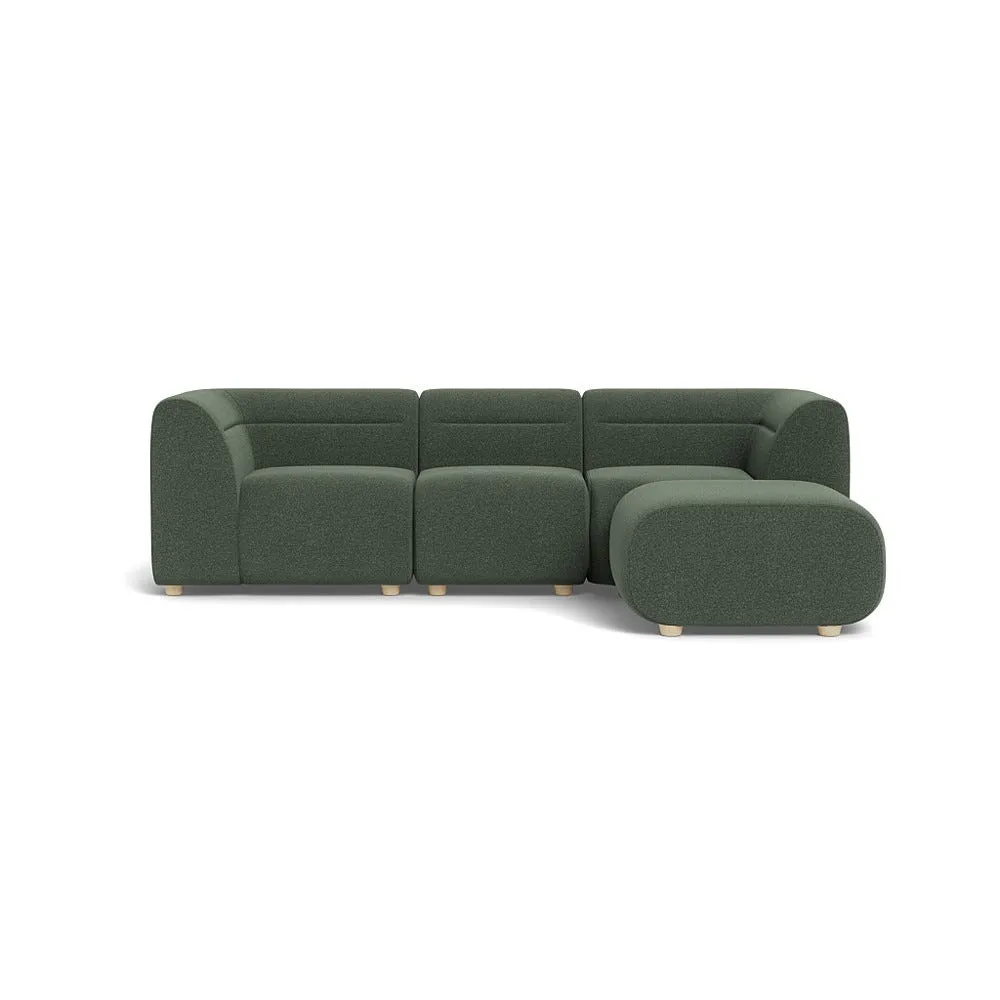 Heal's Lilli Right Hand Facing Corner Sofa Boucle Fern Natural Beech Feet 1
