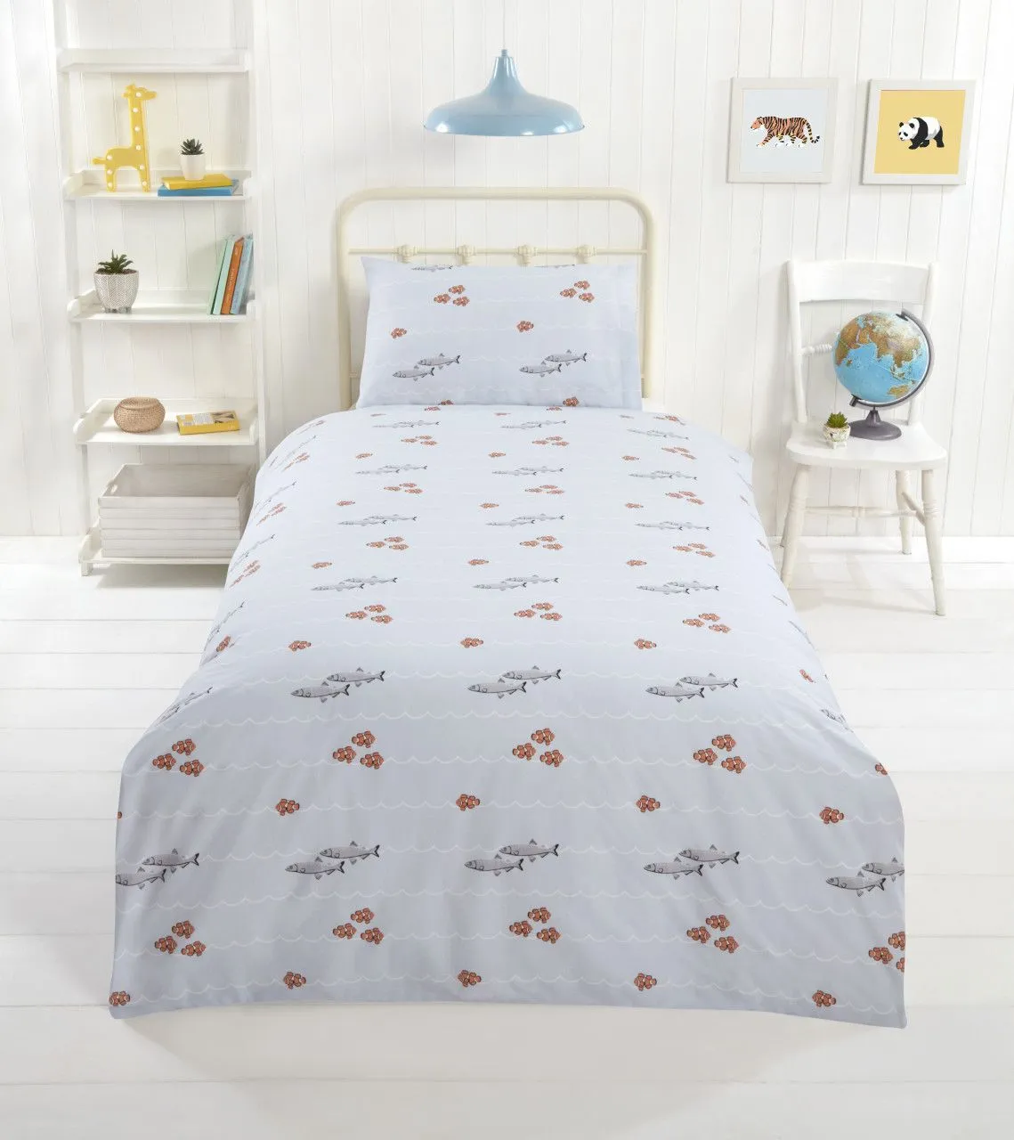 Rapport Home PH My World Polycotton Reversible Duvet Cover Set With Pillowcase in White 3