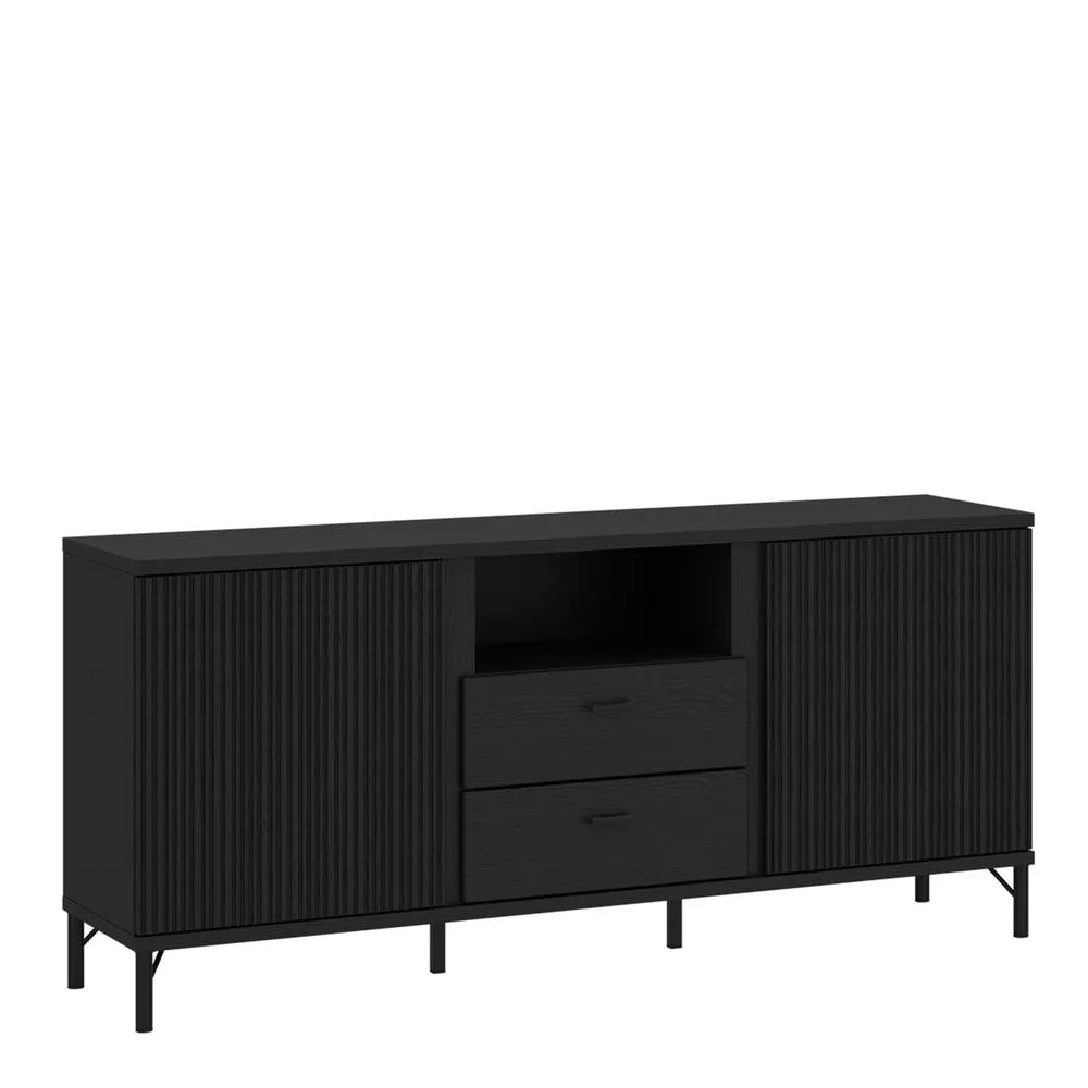 Furniture To Go Lusaka TV Cabinet 2 Door 2 Drawer in Black Graphite