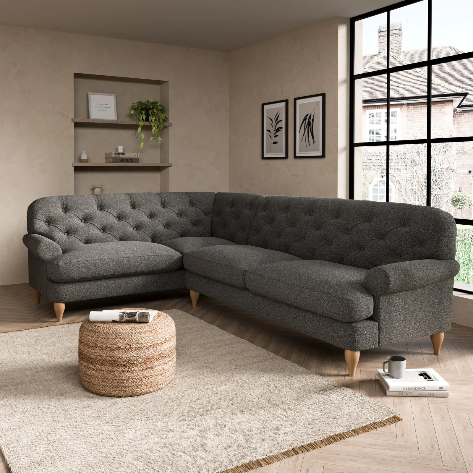 Canterbury Cosy Marl Left Hand Corner Sofa Cosy Marl Granite
