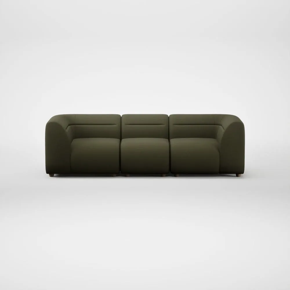 Heal's Lilli 3 Seater Sofa Smart Cotton Linen Myrtle Natural Feet