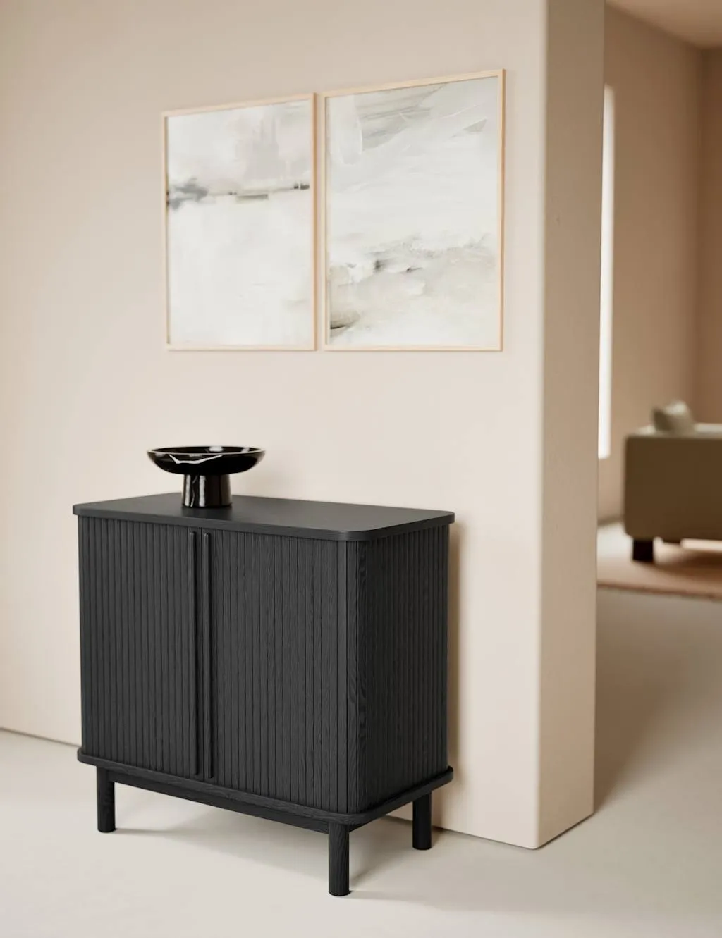 Gallery Direct Fluted 2 Door Sideboard Black