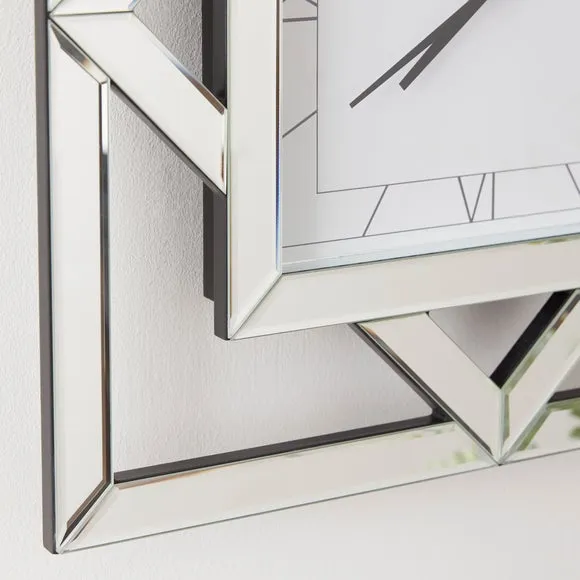 Luxe Geo Square Mirrored Wall Clock 2
