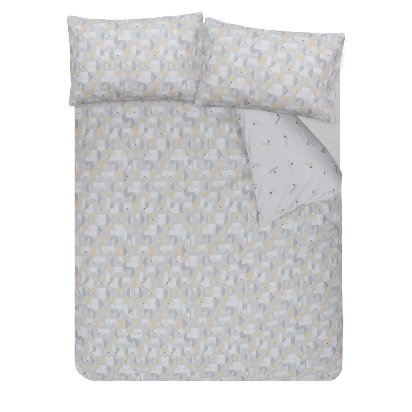 Smart Living Printed Reversible Circle Geo Duvet Cover With Pillowcases in Yellow 3