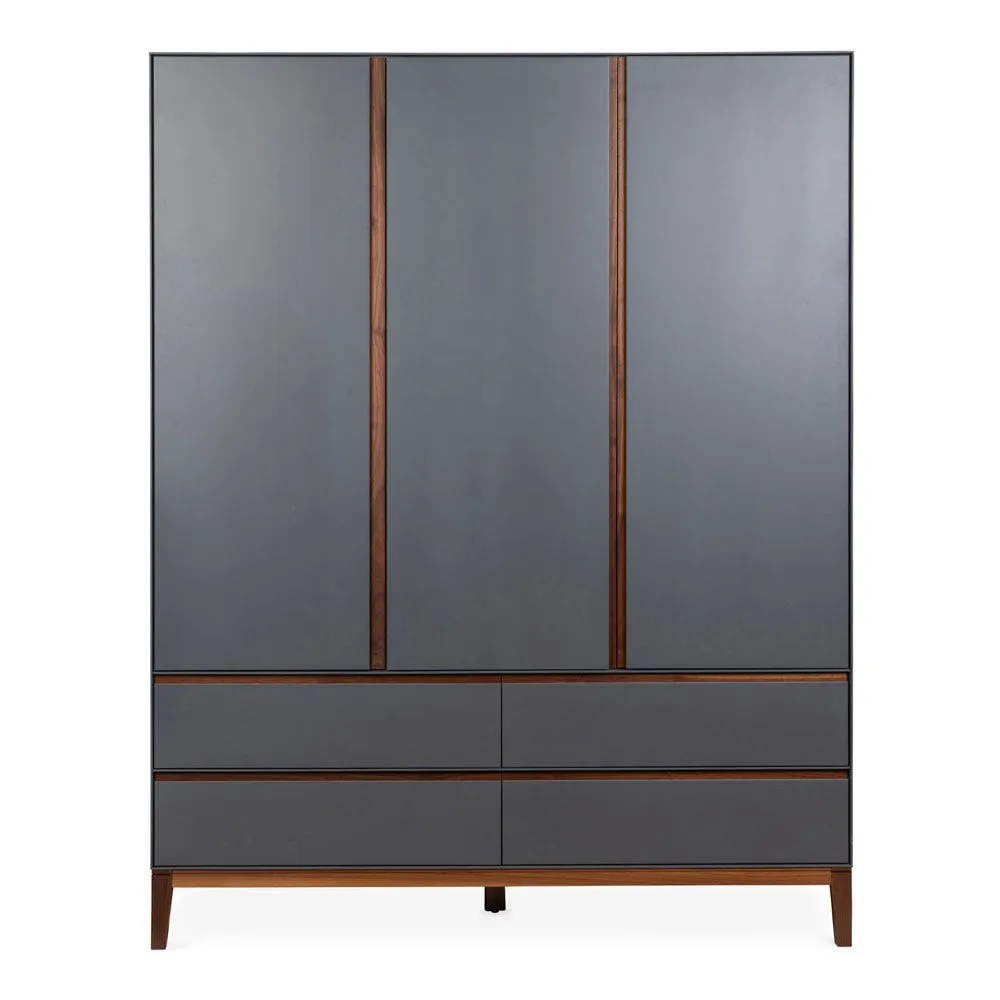 Heal's Lars Triple Wardrobe in Grey and Walnut 2