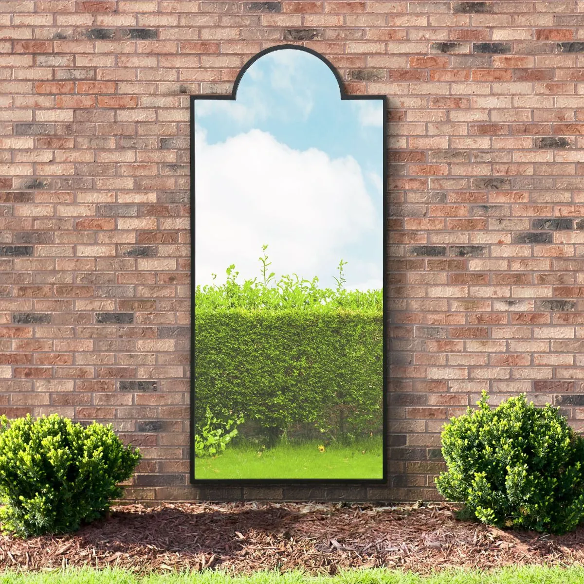 MirrorOutlet Black Modern Wall & Leaner Garden Mirror 75"x 33" 190x85cm 6