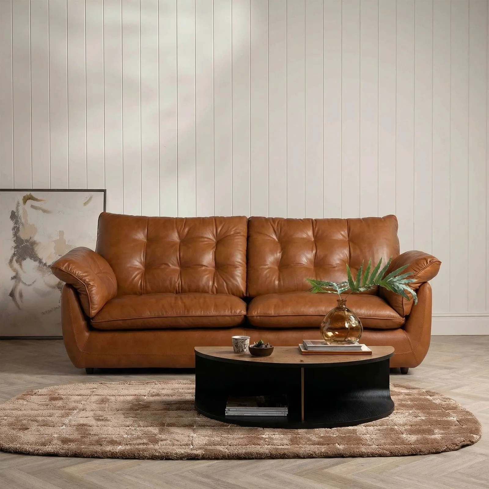 Pelle 2.5 Seater Sofa, Brown Leather | Barker & Stonehouse 2