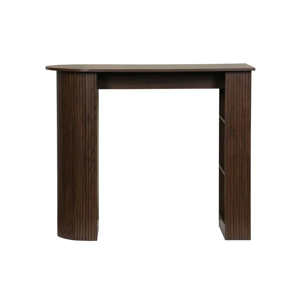 sweeek Bar table, high kitchen table with wooden decor & storage in Dark Brown 6