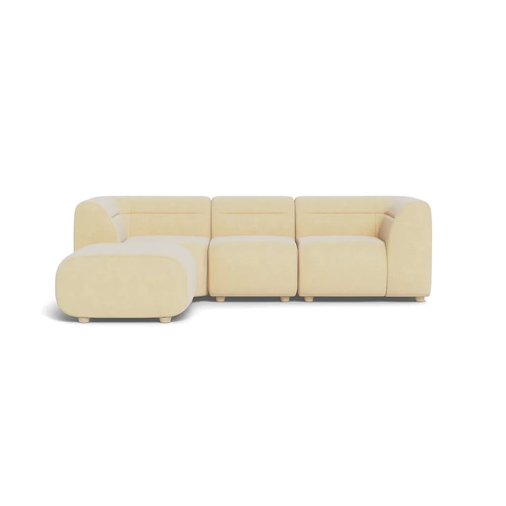 Heal's Lilli Left Hand Facing Corner Sofa Smart Luxe Velvet Biscuit Natural Beech Feet 1