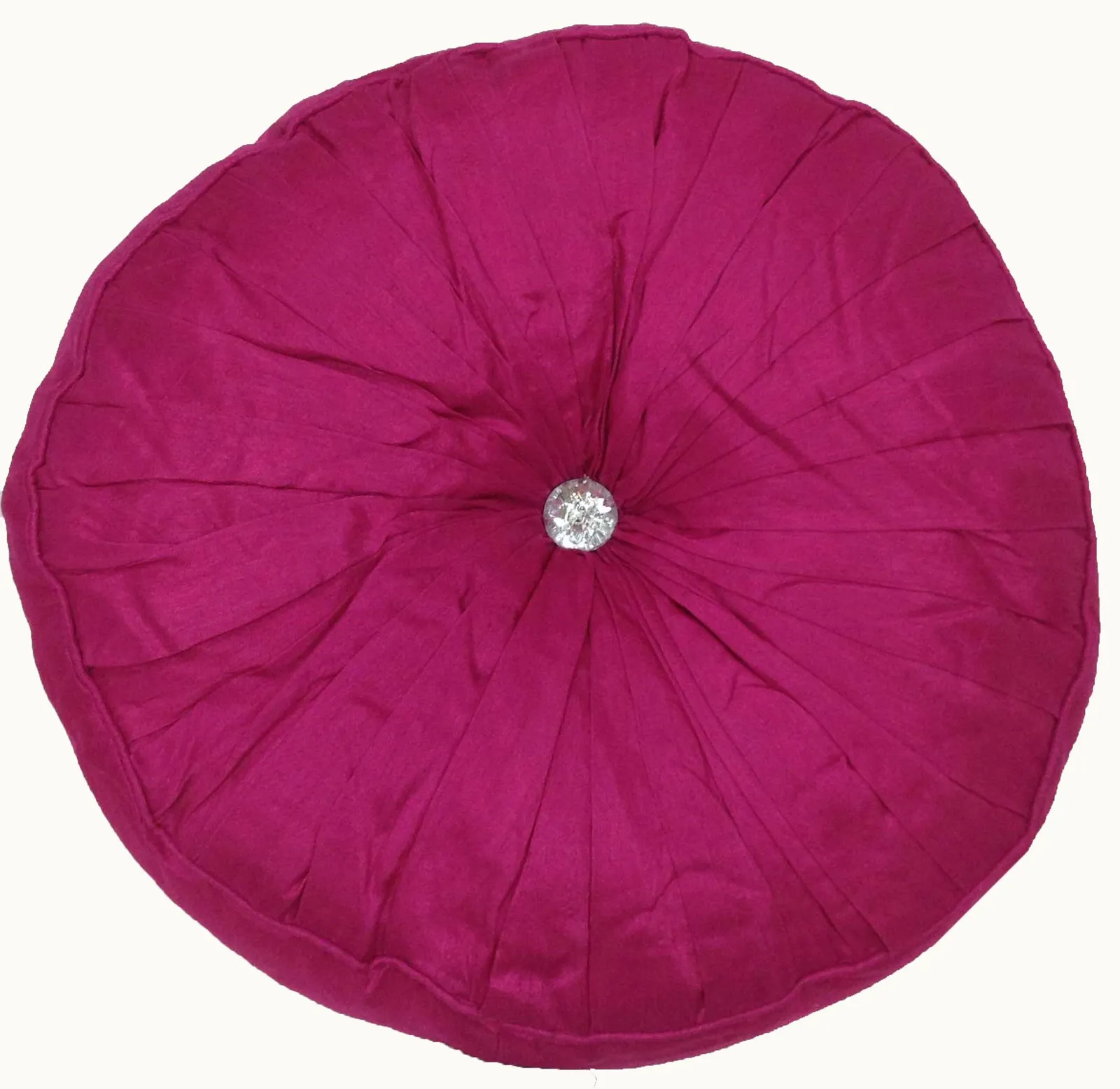 Rapport Home Diamond Round Polyester Cushion (43x43 cm) in Fuchsia