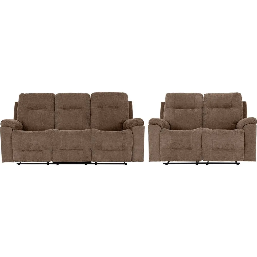 Seconique Guildford 3+2 Recliner Suite - Antelope Brown Fabric 3