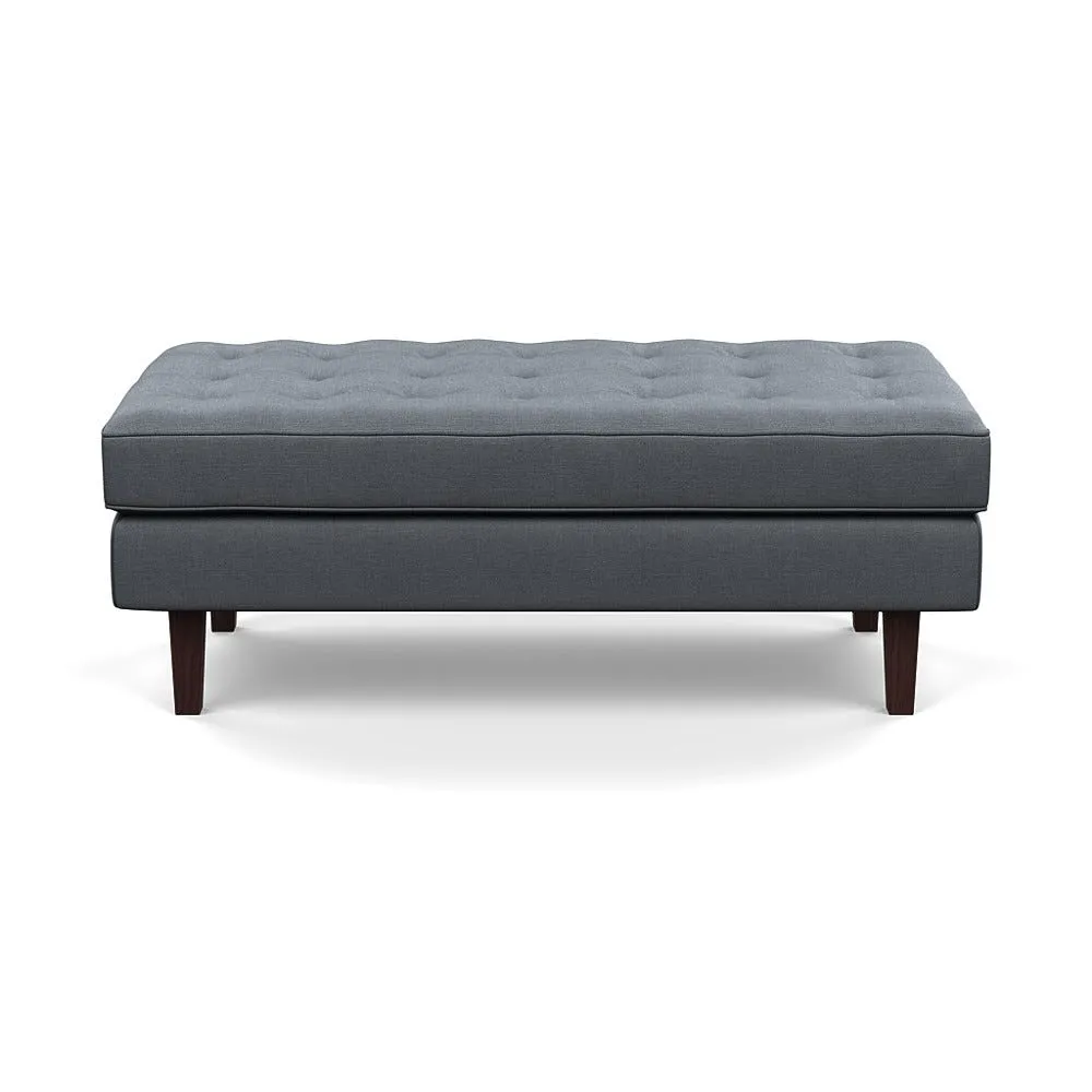 Heal's Hepburn Ottoman Siena Cotton Shale Grey Black