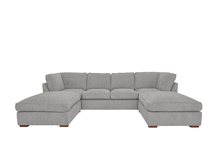Emilia Large U-Shaped Corner Sofa - Silver