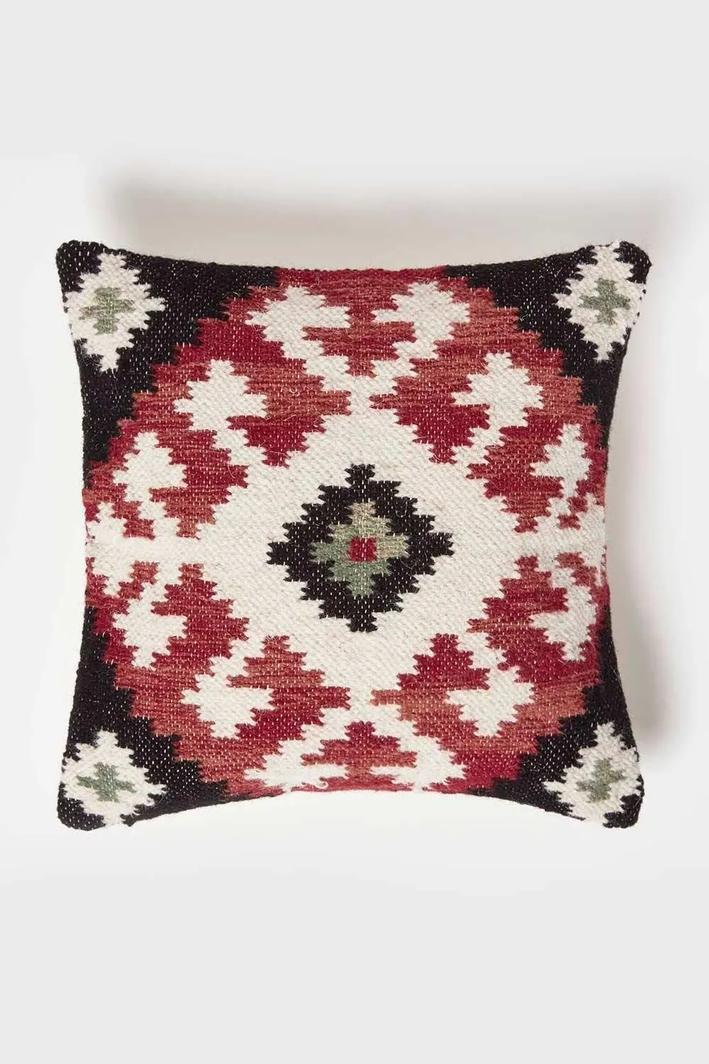 Homescapes Tawa Handwoven Traditional Red & Black Kilim Cushion