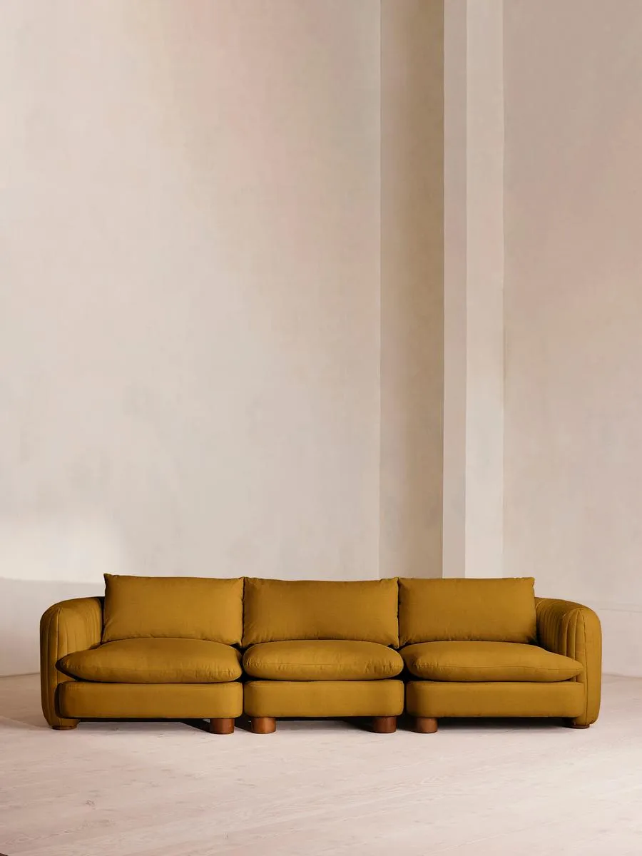 Vivienne Deeper Sit Modular Sofa, Four Seater, Linen, Turmeric
