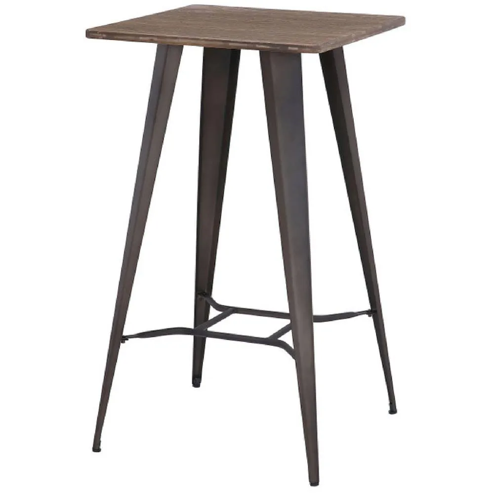 netfurniture Mayfair Rustic Square Bar Table in Black