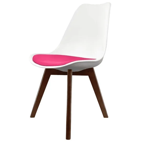 Fusion Living Soho White Plastic Dining Chair with Squared Legs 2