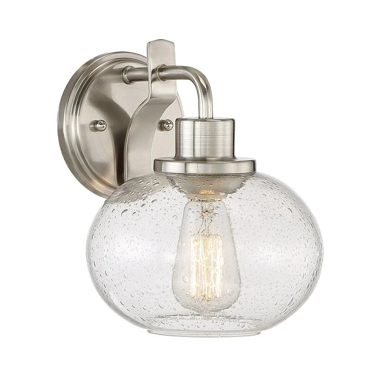Netlighting Trilogy 1 Light Wall Light Brushed Nickel E27 in Grey