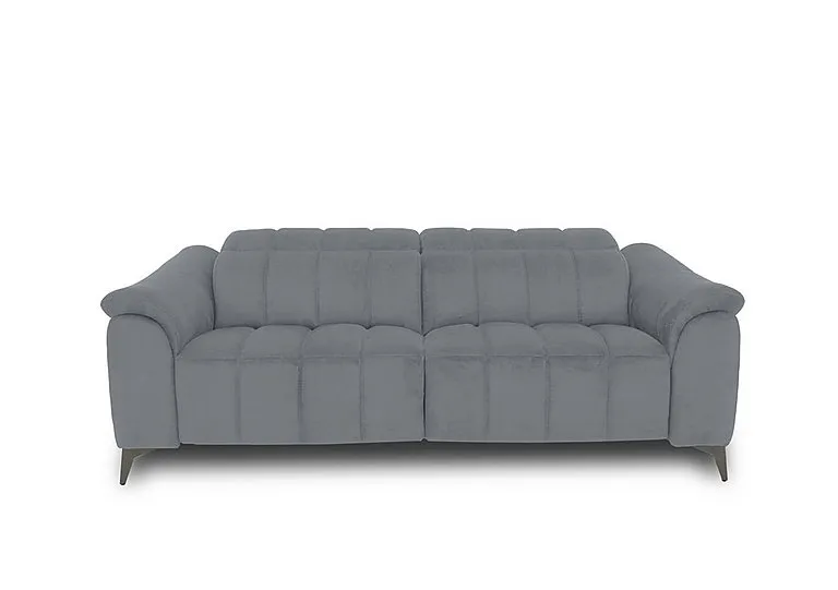 Angelo Fabric 3 Seater Power Recliner Sofa with Power Headrests - Velvet Grey