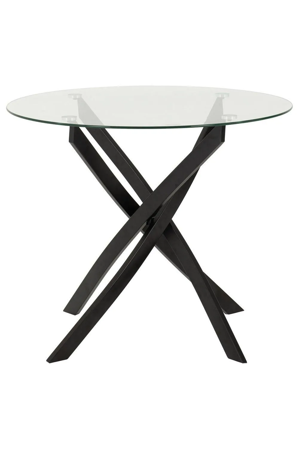 Seconique Sheldon Round Glass Top Dining Table in Clear