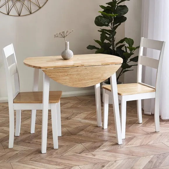 Return - Linwood 4 Seater Round Drop Leaf Dining Table, Natural 2