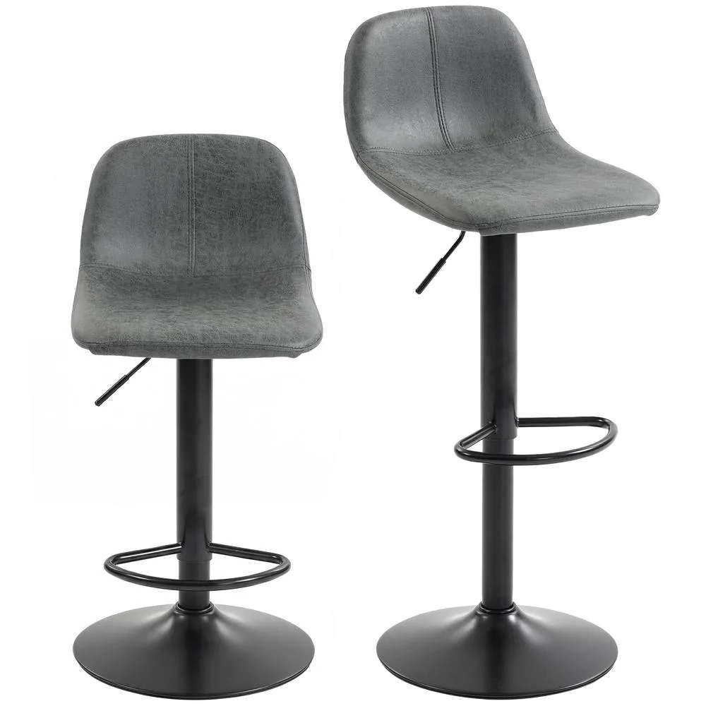HOMCOM Bar Stools Set of 2, Modern Swivel Barstools for Dining Room, Grey 2