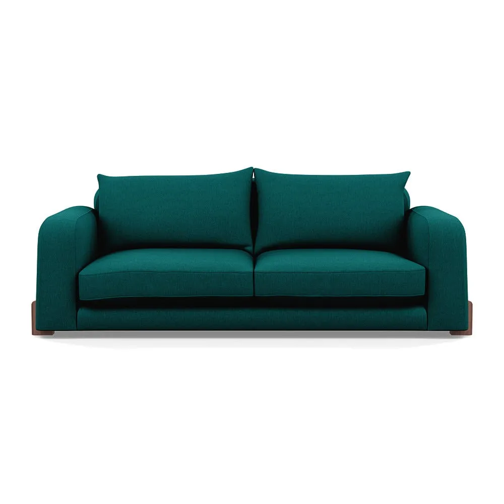 Heal's Nuvola 4 Seater Sofa Brushed Cotton Pine Walnut Stained Feet 1