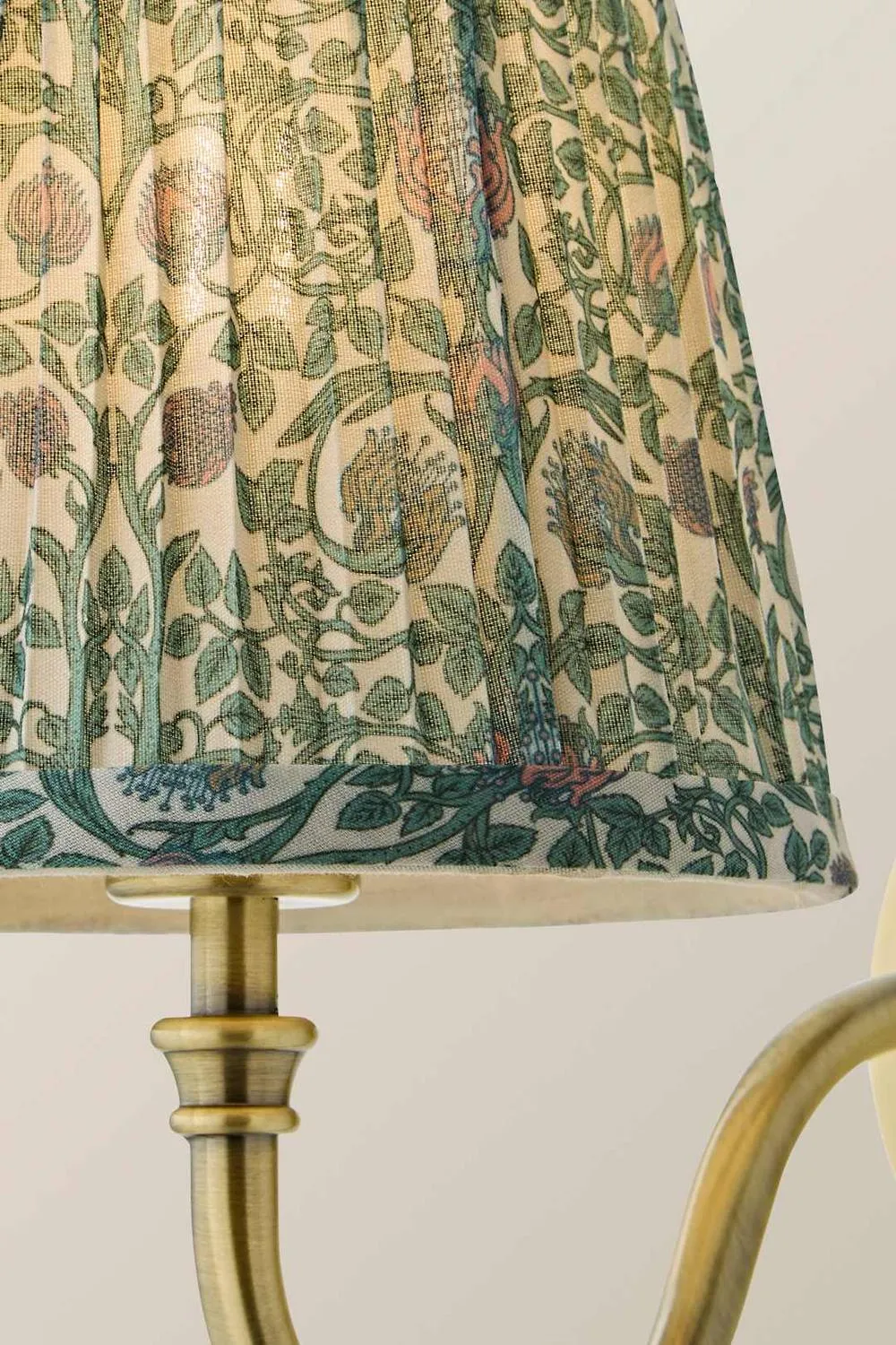 ValueLights Lowe Floral Pleated Shade Metal Portable Rechargeable Wall Light in Light Green 4