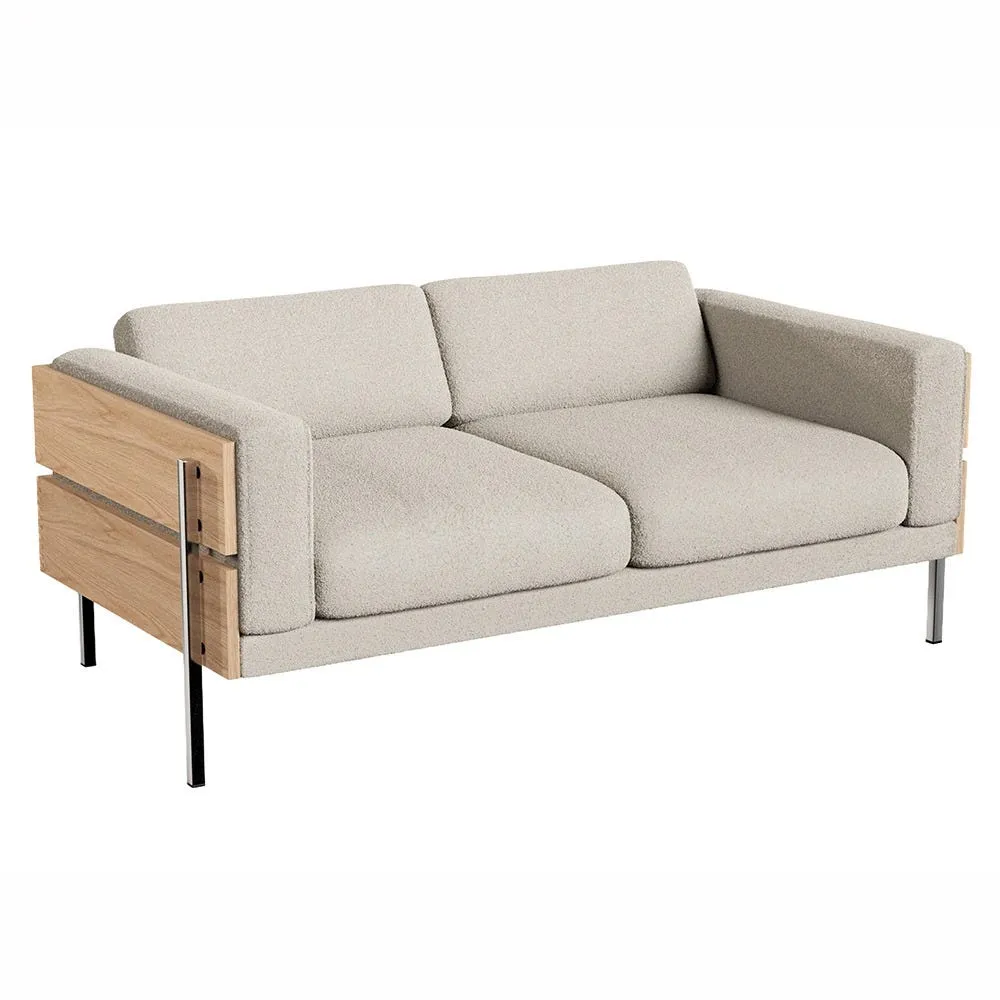Case Forum 2 Seater Sofa Oak Frame / Boucle Chalk 2
