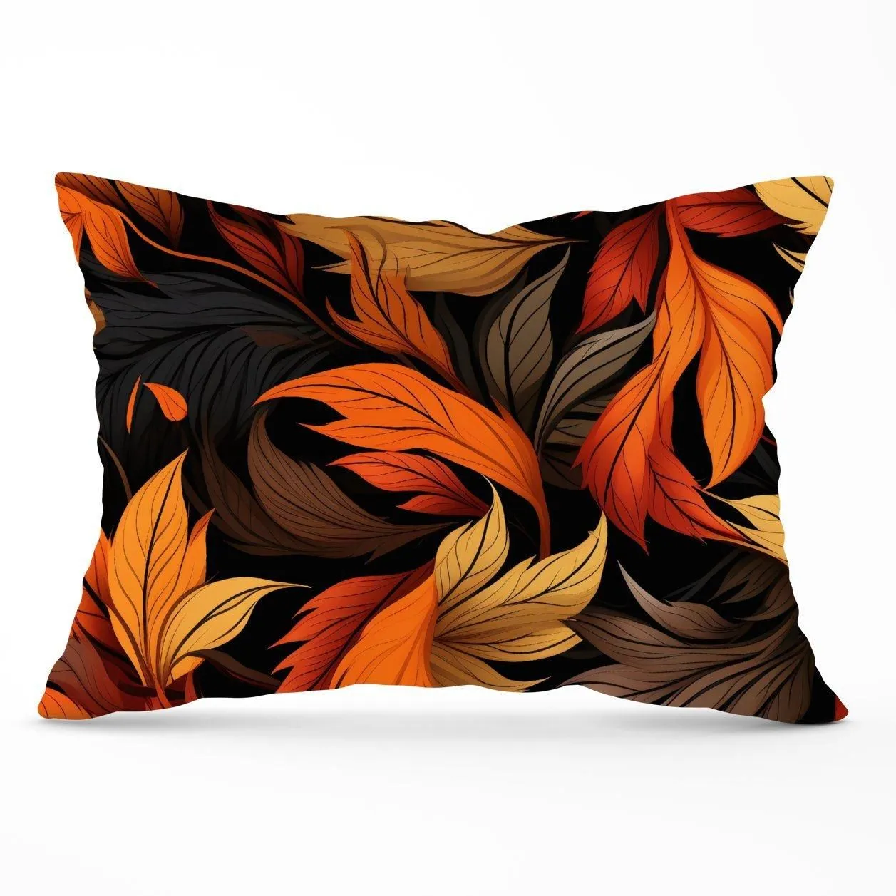 Warren Reed - Designer Autumn Leaves Design Cushions in Orange