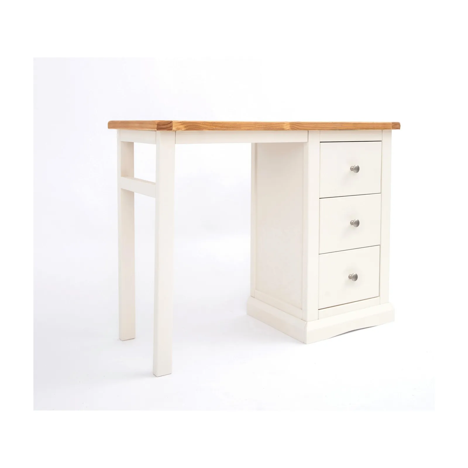 Cabinet Bits Castelli 3 Drawer Desk - Dressing Table Chrome Knob in Off-White 2
